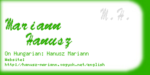 mariann hanusz business card